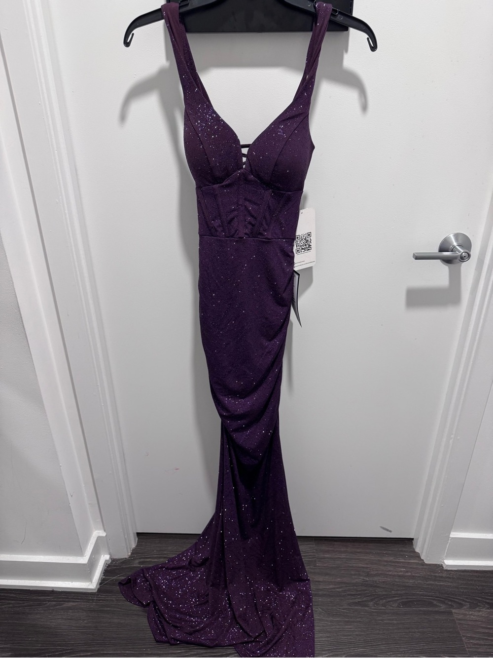 Elegant Sparkle Deep Purple Mermaid Gown